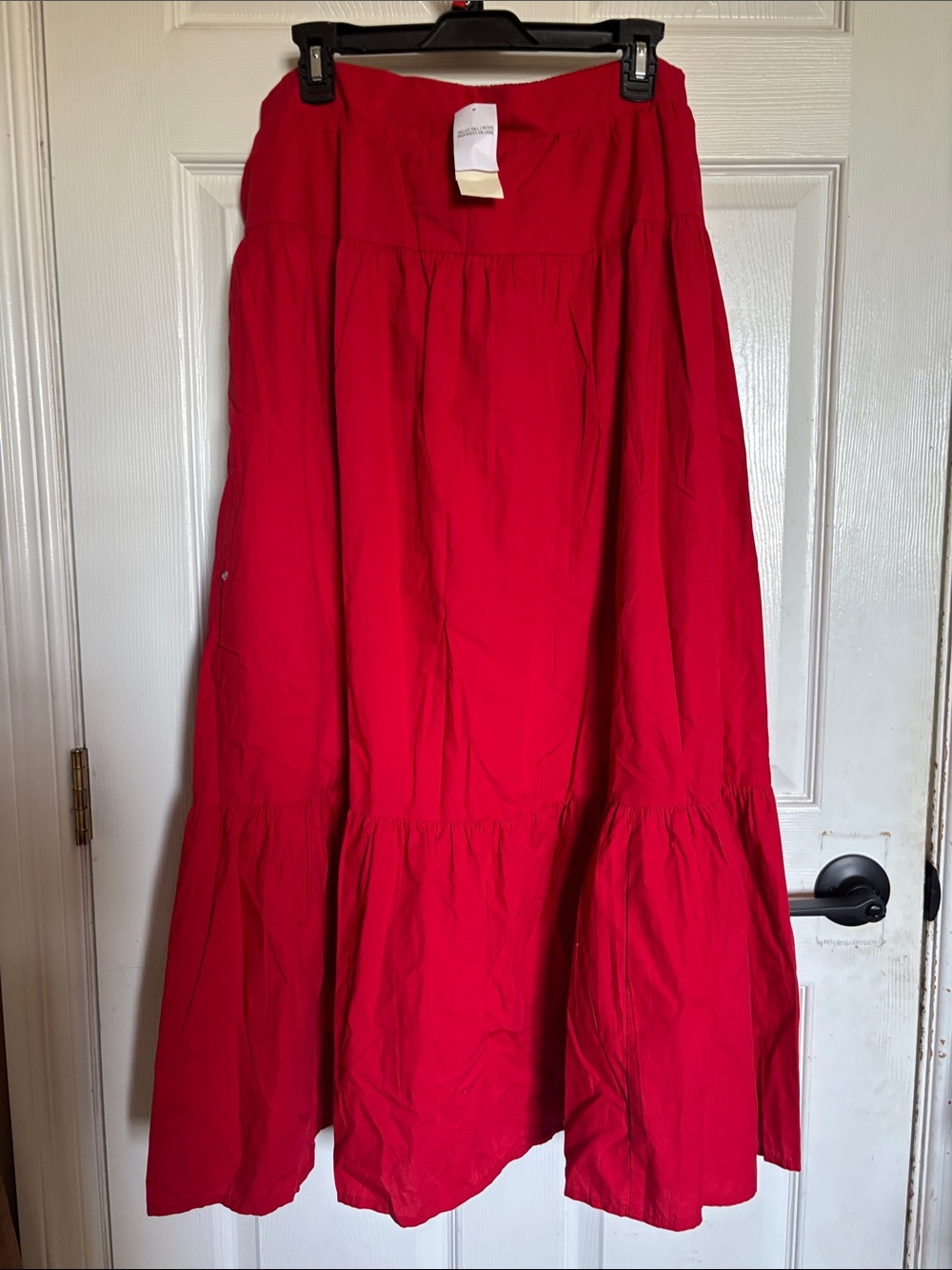 Abercrombie & Fitch Red Tiered Maxi Skirt
